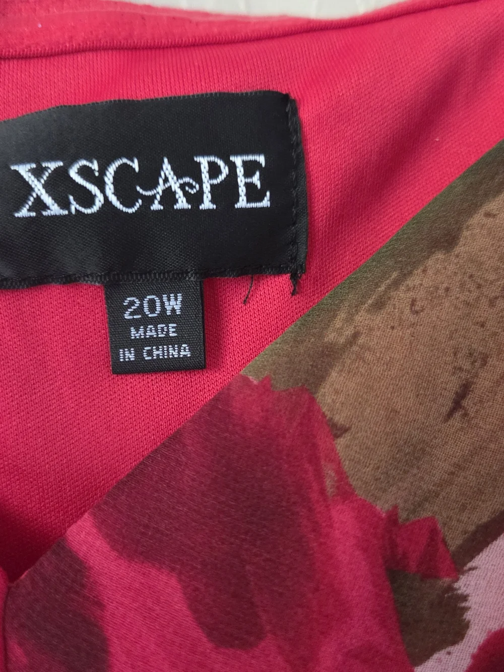 Xscape Plus Size Floral Pleated Maxi Off-The-Shoul Red Olive 20W Dress - Picture 2 of 16